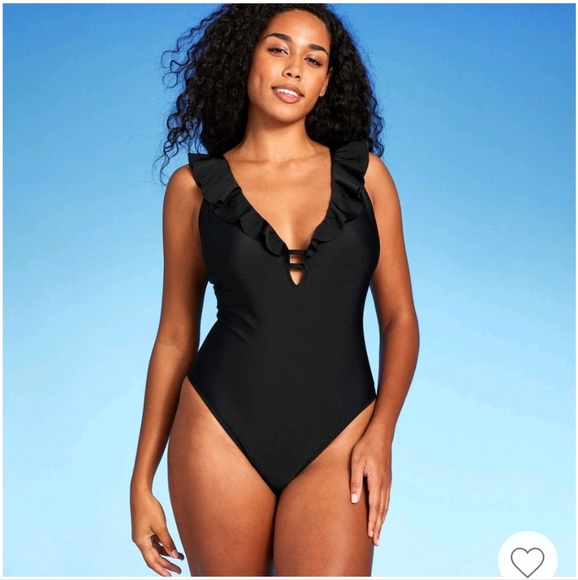 Women's Ruffle Plunge One Piece Swimsuit - Shade & Shore - Picture 14 of 16
